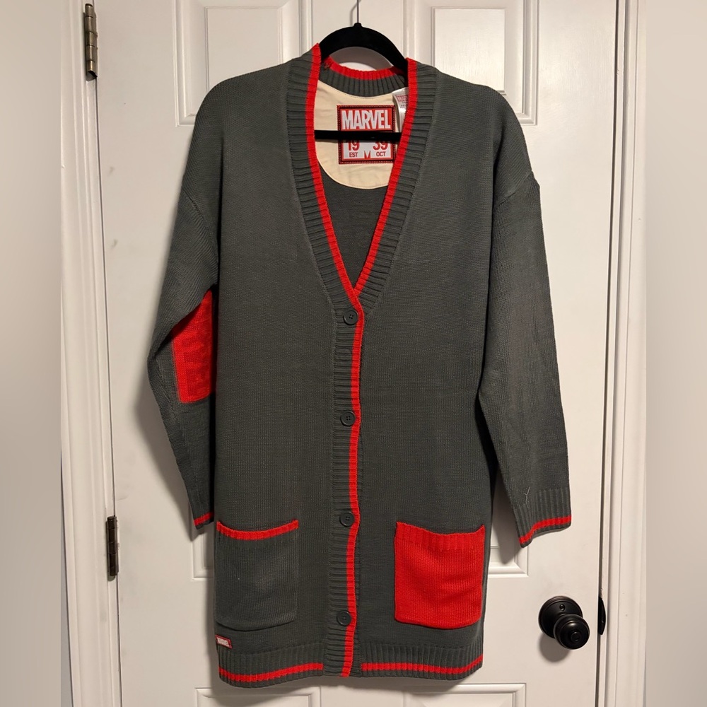 Marvel Gray and Red Sweater